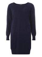 Dorothy Perkins Navy Knitted Embellished Tunic Jumper