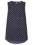 Dorothy Perkins *tall Navy Spotted Built Up Top