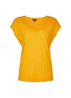 Dorothy Perkins Yellow Slub Button T-shirt