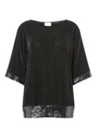 Dorothy Perkins Silver Glitter Batwing Top