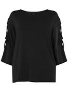 Dorothy Perkins *dp Curve Black Lattice Sleeve T-shirt