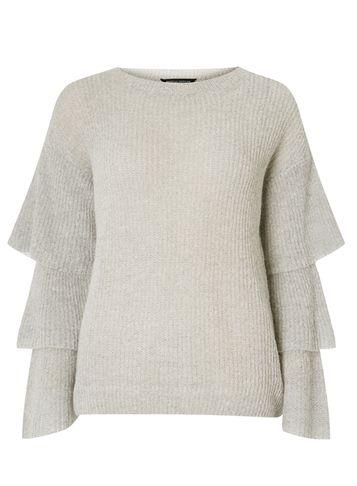 Dorothy Perkins Grey Fluted Sleeve Jumper