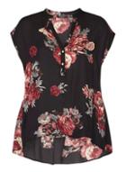 Dorothy Perkins *vila Black Rose Dip Back Shirt