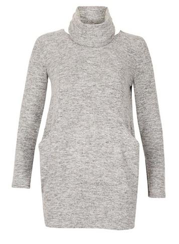 *izabel London Light Grey Roll Neck Tunic Top
