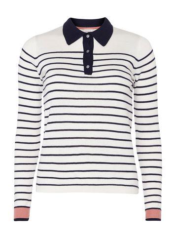 Dorothy Perkins *vila Cream Stripe Polo T-shirt