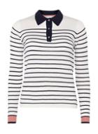 Dorothy Perkins *vila Cream Stripe Polo T-shirt