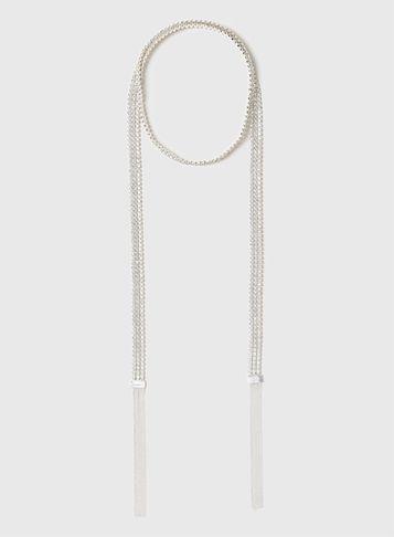Dorothy Perkins Silver Rhinestone Wrap Choker Necklace
