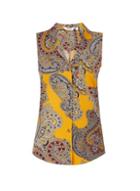 Dorothy Perkins Petite Multi Coloured Paisley Print Sleeveless Shirt