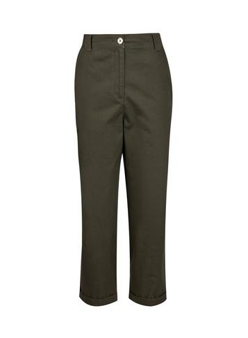 Dorothy Perkins Khaki Poplin Crop Cotton Trousers