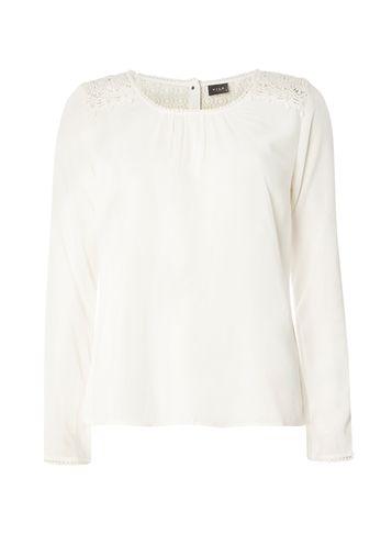 Dorothy Perkins *vila White Crochet Back Blouse