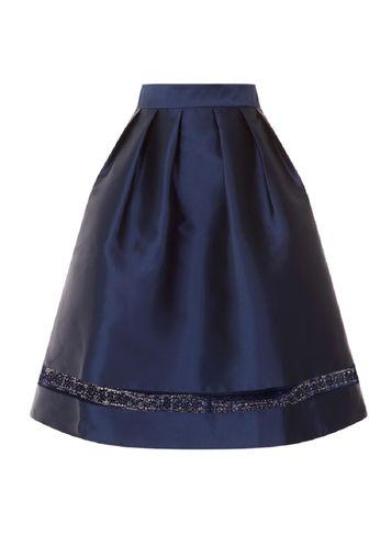 Dorothy Perkins *chi Chi London Navy Pleated Midi Skirt