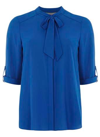 Dorothy Perkins Petite Cobalt Pussybow Blouse