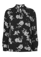 Dorothy Perkins Black Floral Print Twist Neck Blouse