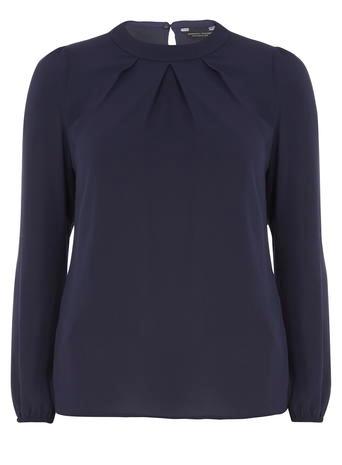 Dorothy Perkins Navy High Neck Long Sleeve Top