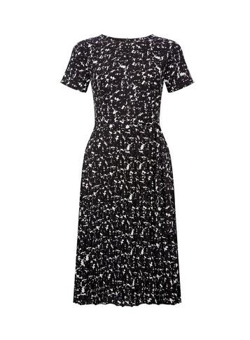 Dorothy Perkins Black Marble Print Keyhole Pleat Midi Dress