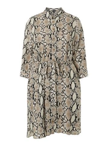 Dorothy Perkins *dp Curve Snake Print Long Sleeve Shirt Dress