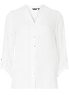 Dorothy Perkins Ivory Pleat Roll Sleeve Shirt