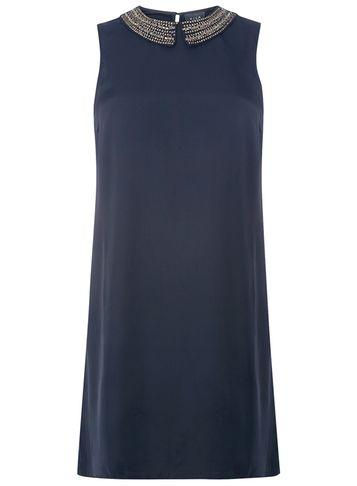 Dorothy Perkins *vila Navy Embroidered Dress