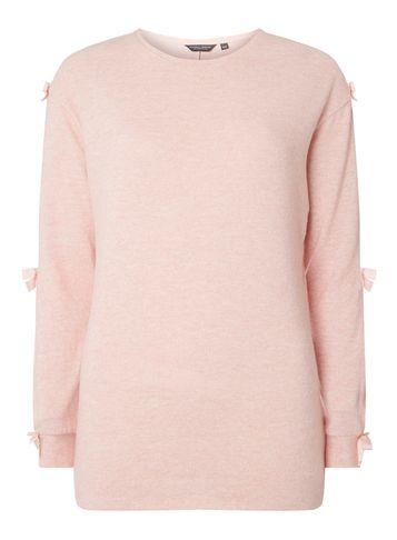 Dorothy Perkins *tall Pink Brushed Bow Sleeve Jumper