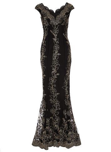 Dorothy Perkins *quiz Multi Colour Embroidered Fishtail Maxi Dress
