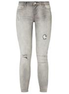 Dorothy Perkins Silver Grey 'darcy' Abrasion Ankle Grazer Jeans