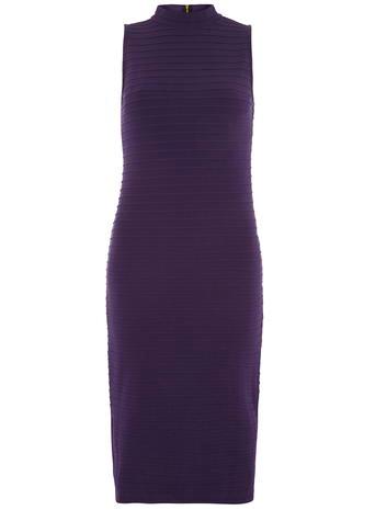Dorothy Perkins Purple High Neck Rib Bodycon Dress