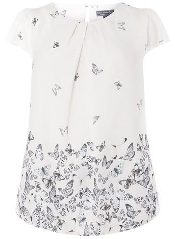 Dorothy Perkins *billie & Blossom Curve Blush Butterfly Print Shell Top