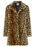 Dorothy Perkins Petite Multi Coloured Animal Print Faux Fur Coat