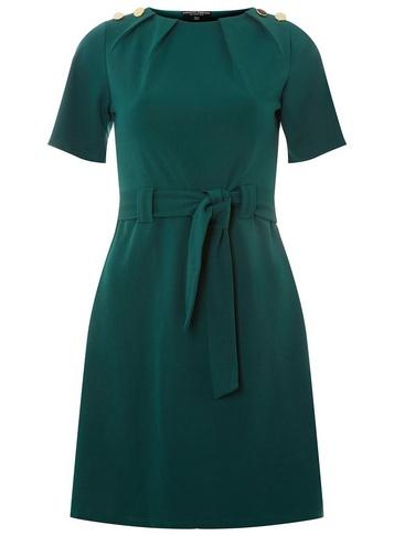 Dorothy Perkins Green Tie Waist Shift Dress