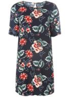 Dorothy Perkins *vero Moda Navy Floral Print Shift Dress