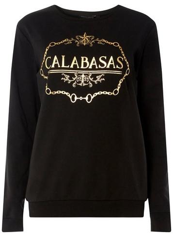 Dorothy Perkins Black Calabasas Sweat Top