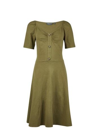 Dorothy Perkins *tall Khaki Button Dress