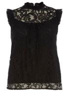 Dorothy Perkins Black Lace High Neck Top