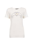 Dorothy Perkins Ivory Hand Heart Motif T-shirt