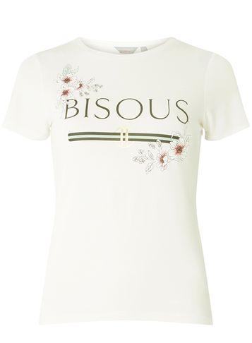 Dorothy Perkins Petite White Bisous Motif T-shirt