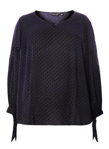 Dorothy Perkins *dp Curve Navy Blue Polka Dot Print Tie Sleeve Blouse