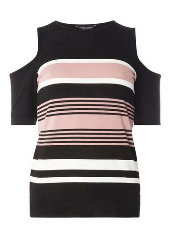 Dorothy Perkins Black And Nude Cold Shoudler Top