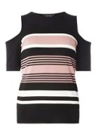 Dorothy Perkins Black And Nude Cold Shoudler Top