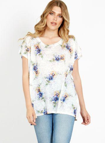 Dorothy Perkins *blue Vanilla Curve Multi Print T-shirt