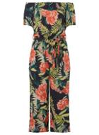 Dorothy Perkins *tall Navy Floral Print Bardot Jumpsuit