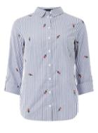 Dorothy Perkins Blue Striped Rose Embroidered Shirt