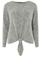 Dorothy Perkins Grey Tie Front Top