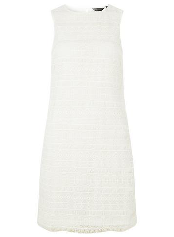 Dorothy Perkins Ivory Fringed Lace Shift Dress