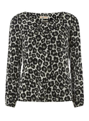 Dorothy Perkins *billie & Blossom Petite Grey Animal Print Top
