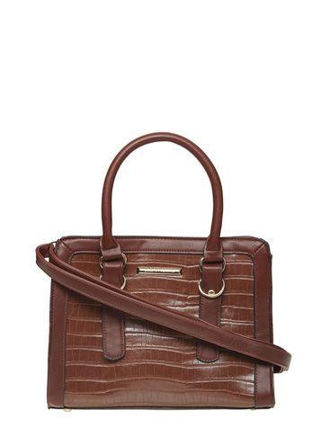 Dorothy Perkins Tan Faux Croc Boxy Tote Bag