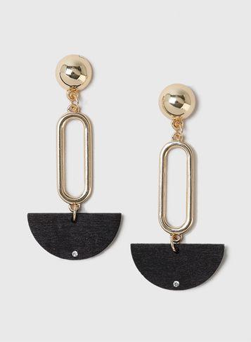 Dorothy Perkins Black Semi Circle Drop Earrings