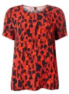 Dorothy Perkins *only Red Short Sleeve Printed Top