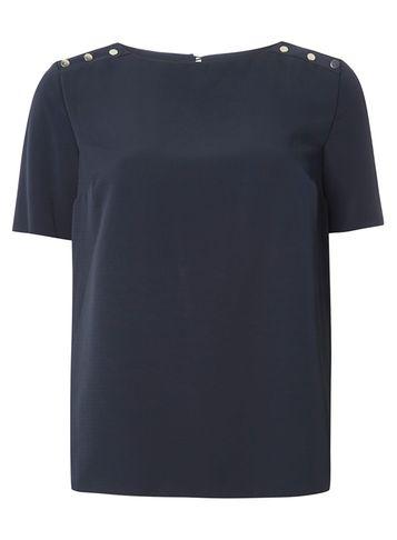 Dorothy Perkins Navy Button T-shirt