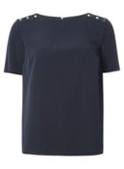 Dorothy Perkins Navy Button T-shirt