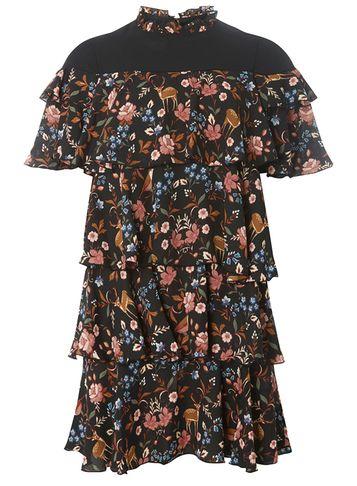 Dorothy Perkins *vero Moda Black Mesh Floral Shift Dress